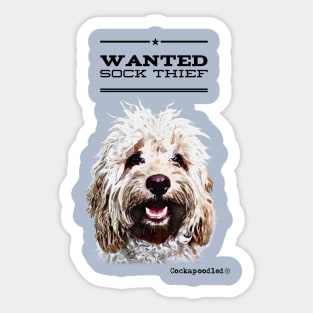 Cockapoo / Doodle Dog Sock Thief Sticker